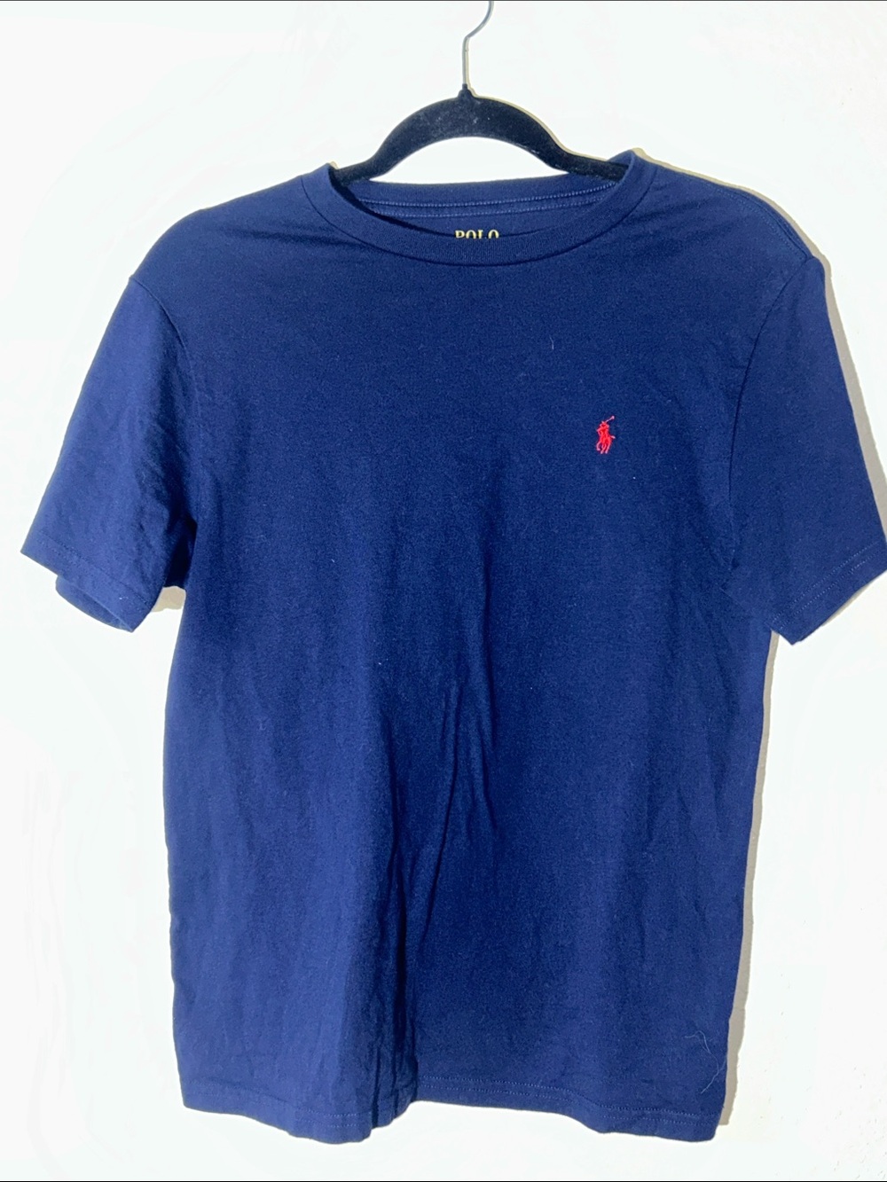 Polo by Ralph Lauren Navy Jersey Crew Neck Short-Sleeve Tee with Red Pony Sz L